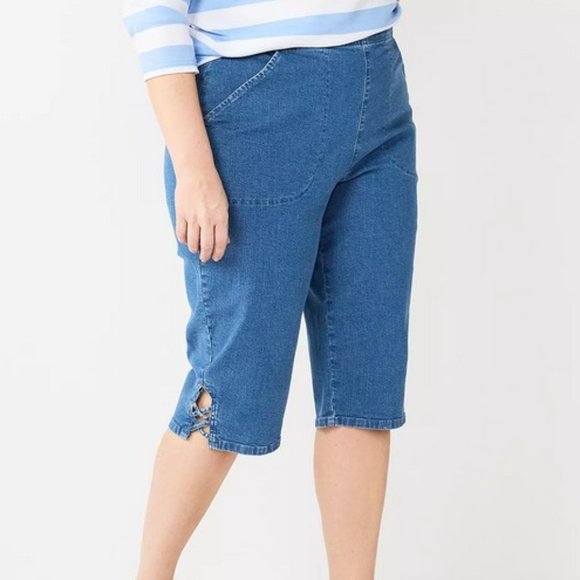 Croft & Barrow Denim Pull On Skimmer Capris 3X - Picture 1 of 10